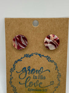 Burgundy Pearl Swirl Studs